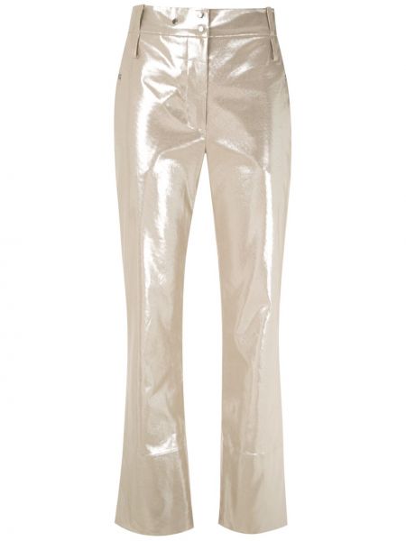 Egyenes szárú nadrág Gloria Coelho aranyszínű