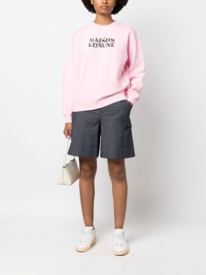 Sweatshirt aus baumwoll mit print Maison Kitsuné pink