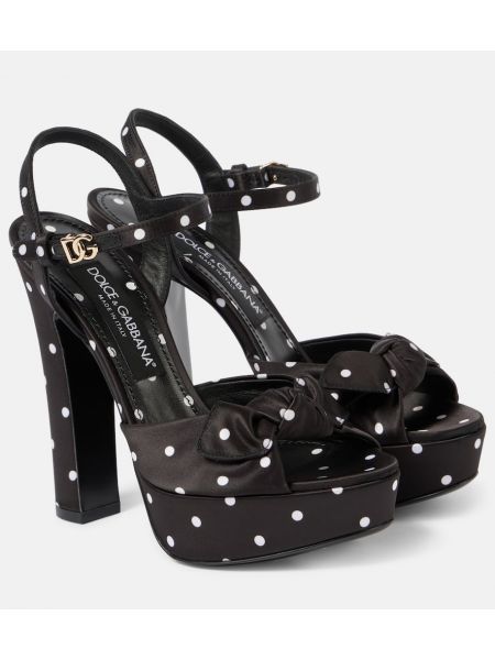 Plattform satin sandaletter Dolce&gabbana svart