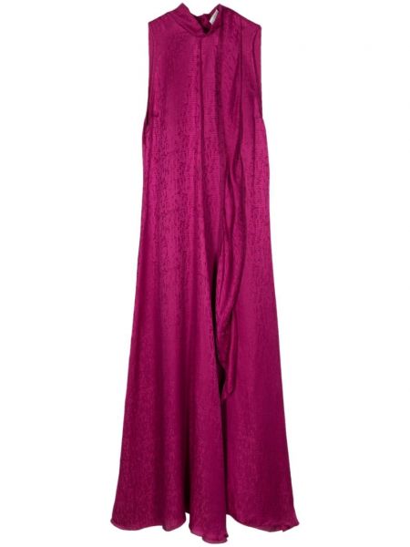 Žakardinis šilkinis vakarinė suknelė Forte_forte violetinė