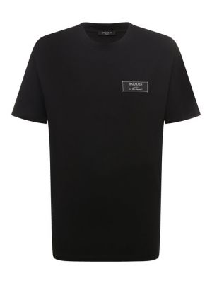 Хлопковая футболка Balmain черная