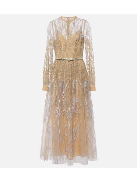 Tyll brodert dress Elie Saab beige