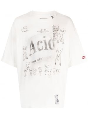 Bavlněné tričko s potiskem Maison Mihara Yasuhiro bílé