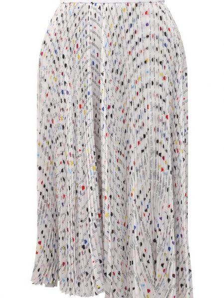 Белая плиссированная юбка Balenciaga