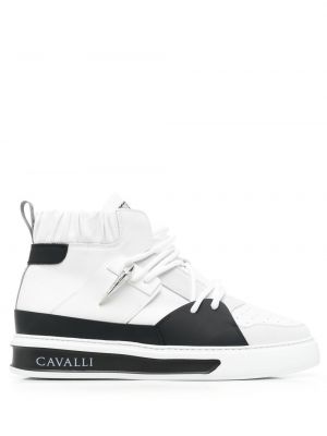 Tigerstripete sneakers Roberto Cavalli hvit