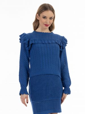 Пуловер Faina синьо