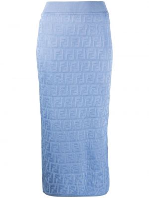 Falda de punto Fendi azul