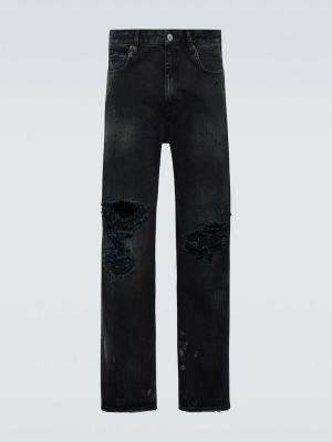 Proste jeansy z przetarciami Balenciaga czarne