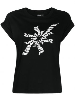 Βαμβακερή αθλητική μπλούζα με σχέδιο Sport B. By Agnès B. μαύρο