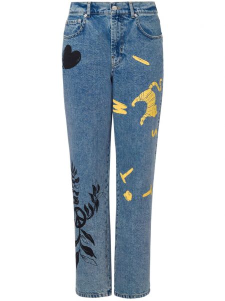 Traperice ravnih nogavica Moschino Jeans plava