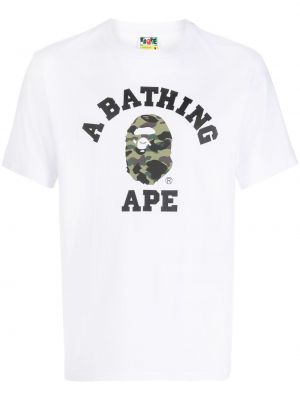 Памучна риза с принт A Bathing Ape® бяло