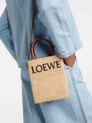 Bőr bevásárlótáska Loewe bézs