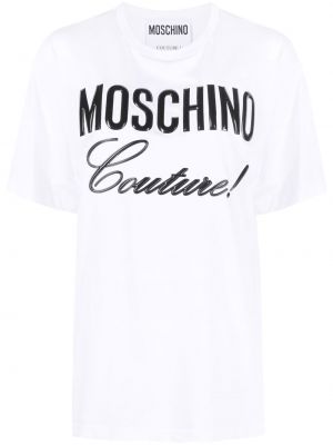 Тениска с принт Moschino бяло