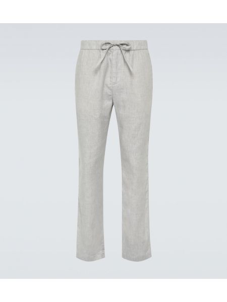 Pantalones rectos de lino de algodón Frescobol Carioca gris