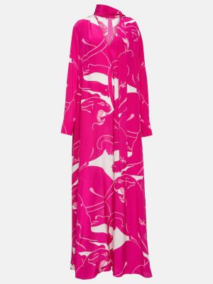 Μεταξωτή ολόσωμη φόρμα με σχέδιο Valentino ροζ
