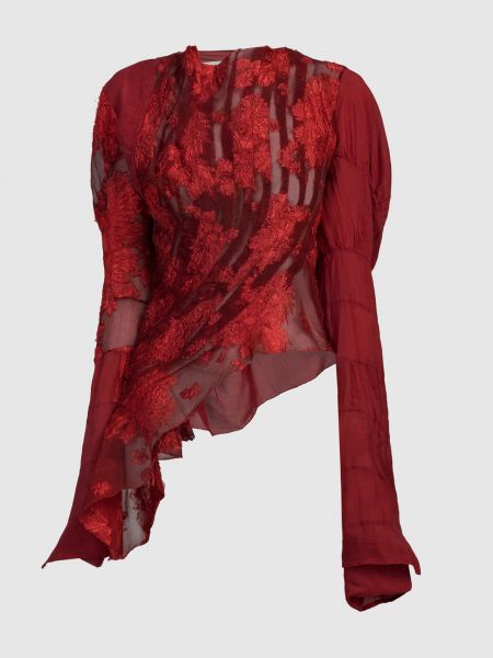 Красная кружевная блузка Marc Le Bihan