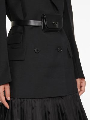 Mohérový vlnený kabát Prada čierna