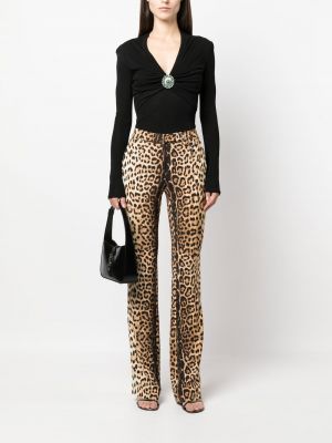 Leopardí slim fit kalhoty s potiskem Roberto Cavalli