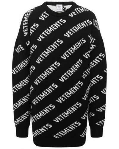 Шерстяной свитер Vetements, черный