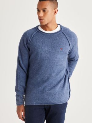 Sweter z falbankami Ac&co / Altınyıldız Classics niebieski
