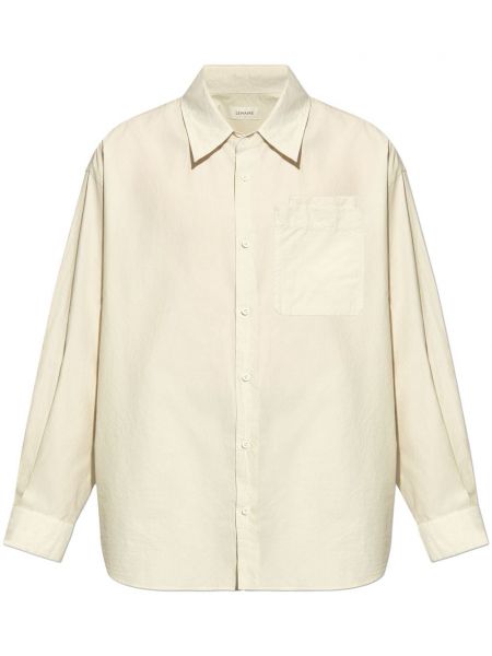 Bavlnená hodvábna košeľa Lemaire biela