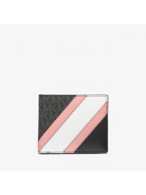 Кошелек Michael Kors Cooper Logo And Faux Leather Billfold, черный/розовый/белый