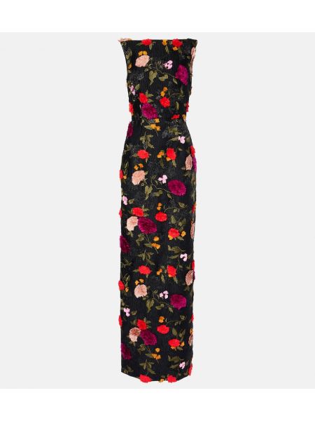 Jacquard maxi kjole Erdem sort