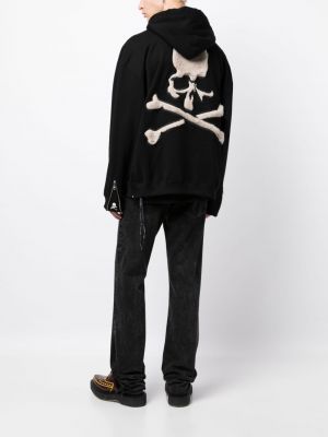 Bavlněná mikina s kapucí na zip Mastermind Japan černá