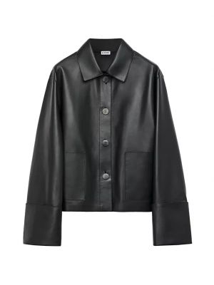 Кожаная куртка Loewe черная