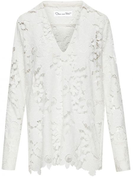 Копринена блуза Oscar De La Renta бяло