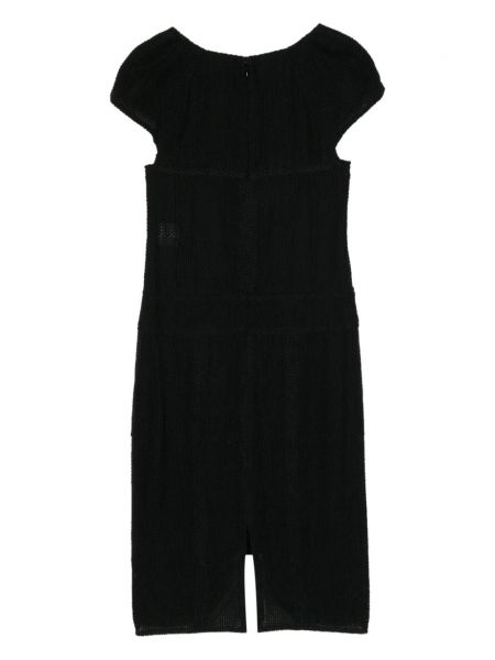 Haftowana sukienka z siateczką Chanel Pre-owned czarna