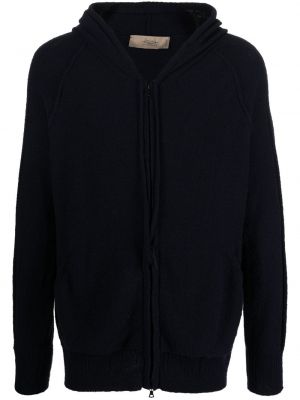 Strick hoodie mit reißverschluss Maison Flaneur blau