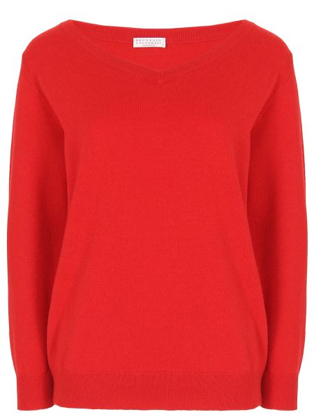 Кашемировый пуловер Brunello Cucinelli красный