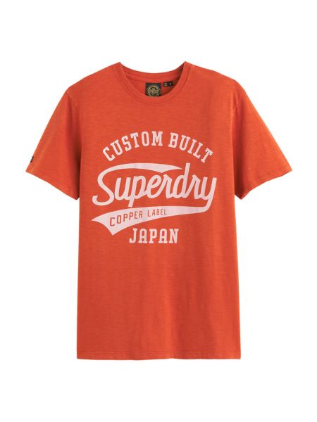 Camiseta con estampado de cuello redondo Superdry naranja