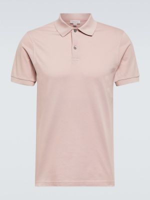 Pamučna polo majica Sunspel ružičasta