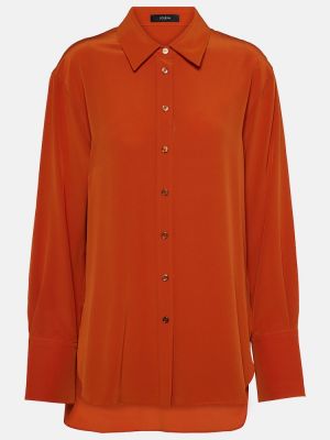 Bluză de mătase Joseph portocaliu