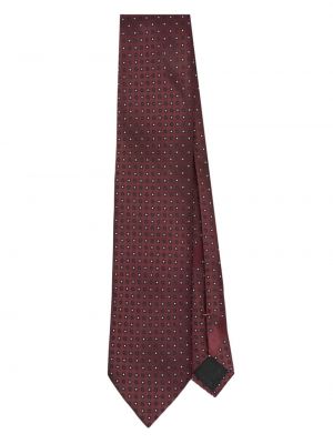 Jacquard virágos selyem nyakkendő Zegna piros