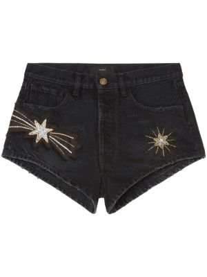 Kratke jeans hlače z zvezdico Alanui črna