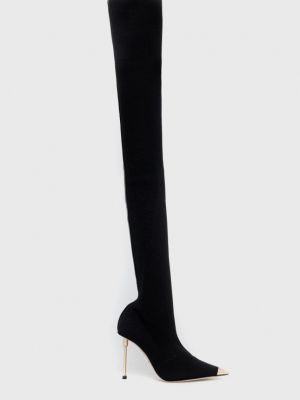 Kozačky Elisabetta Franchi dámské, černá barva, na podpatku