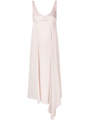 Σατέν μίντι φόρεμα με λαιμόκοψη v Aeron ροζ