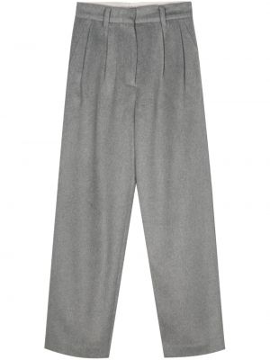 Plisované rovné kalhoty relaxed fit Rokh šedé
