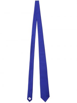 Jedwabny satynowy krawat Burberry niebieski