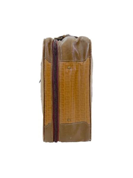 Bolsa de viaje de cuero Fendi Vintage marrón