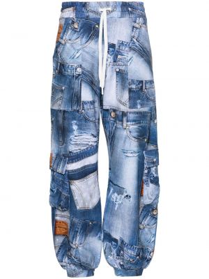 Spodnie z nadrukiem Chiara Ferragni niebieskie