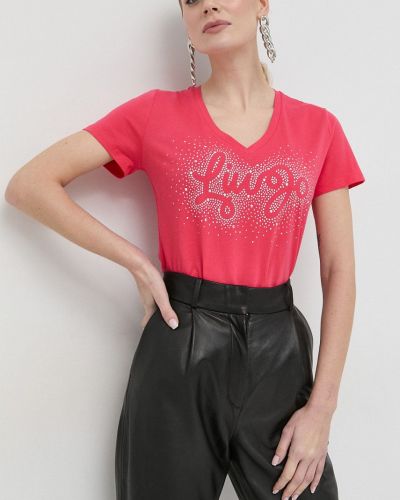 Памучна тениска Liu Jo розово