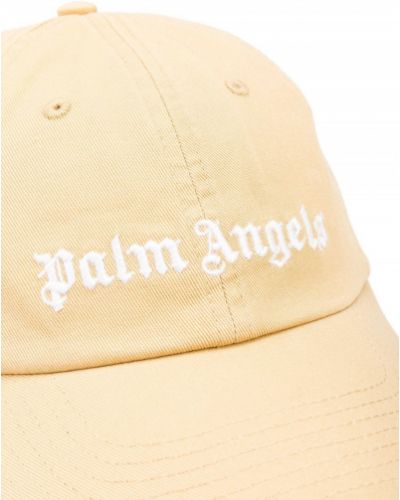 Haftowana czapka z daszkiem Palm Angels żółta