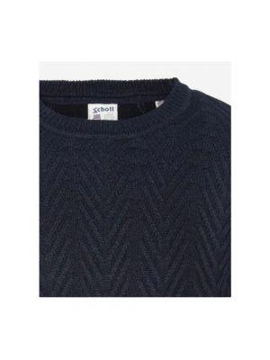 Sweter z okrągłym dekoltem Schott Nyc niebieski