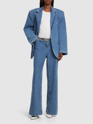 Jeans taille basse en coton Magda Butrym bleu