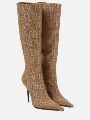 Gumene čizme Versace smeđa