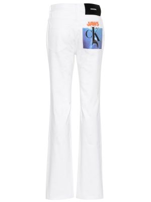 Proste jeansy z wysoką talią Calvin Klein 205w39nyc - biały